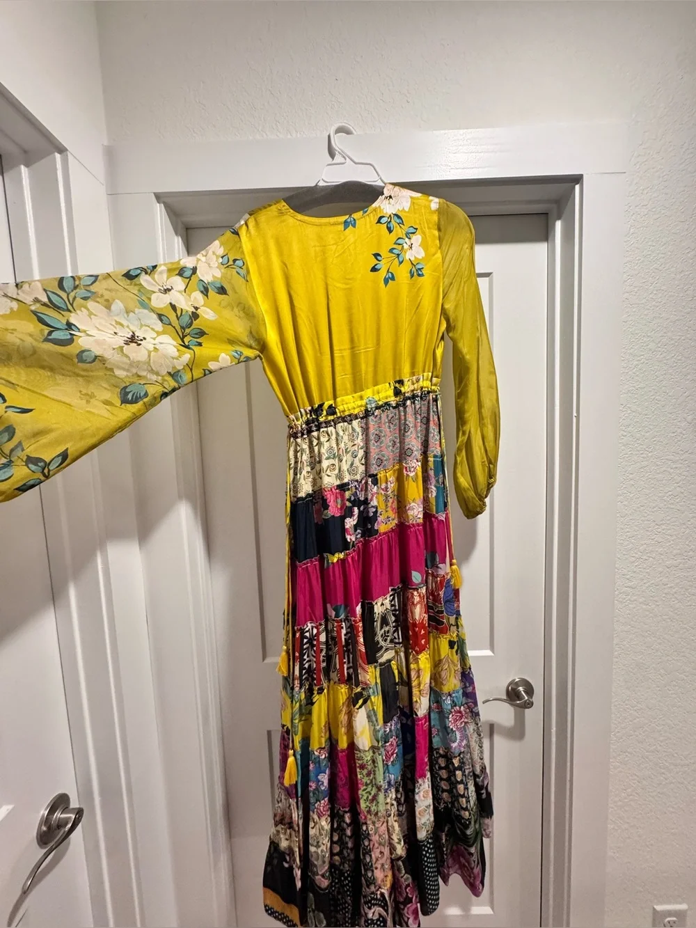 Johnny Was Bohemian Patchwork Maxi Dress in Yellow - Floral Mix - Picture 5 of 9